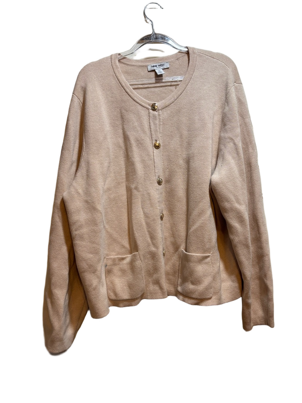 Nine West Light Cream Button-Up Cardigan size XXL GUC